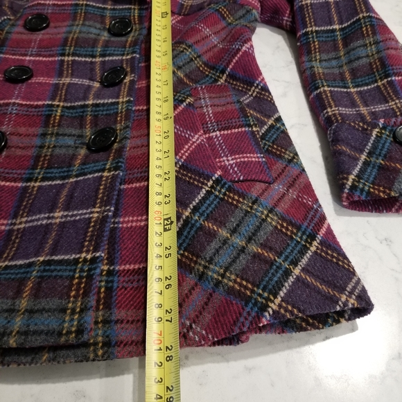 🧥MODA INTERNATIONAL WOOL BLEND PLAID COAT - Picture 5 of 10